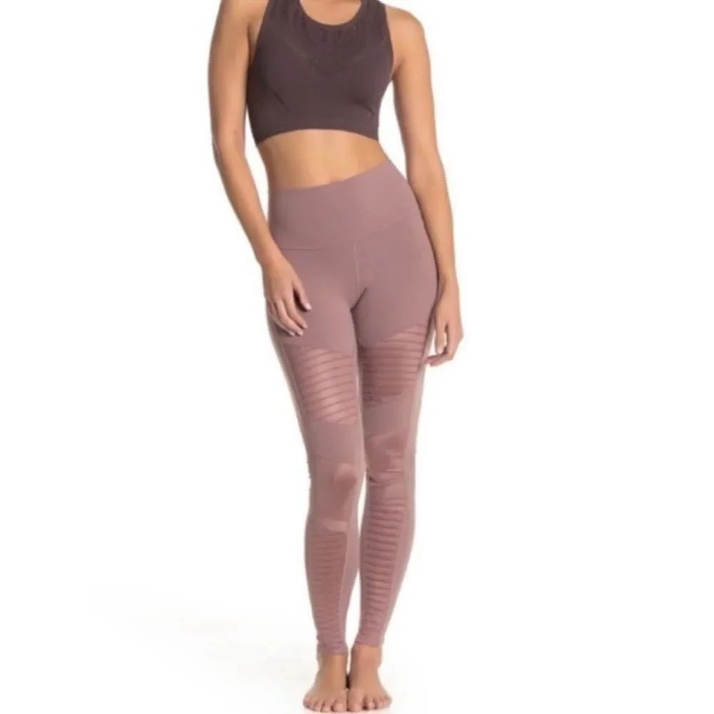 Alo Yoga Moto Leggings In Blush Pink/Lavender Size XS